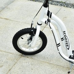 Dual Brakes Kick Scooter 12-Inch Inflatable Front Wheel Ride On Toy For Age 5+
