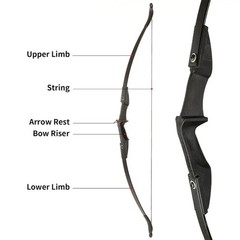57″ Takedown Recurve Bow & 30″ Arrows Set with Archery Hunting Accessories Kit