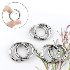 10 Pcs Spring O Rings Metal Round Rings Round Snap Clip Keychain Buckle