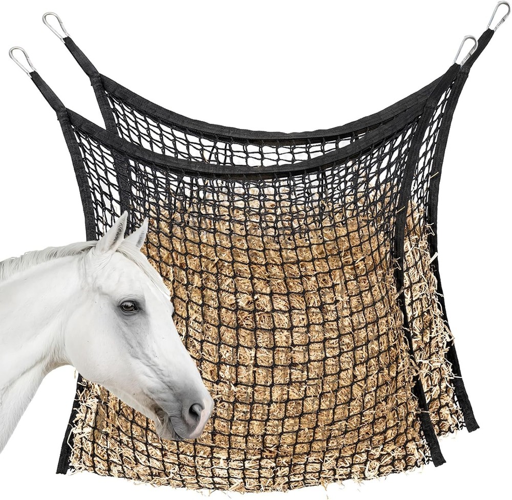 2 PCS Slow Feed Hay Net for Horses, Large Capacity Hay Bags for Horses 35×31″