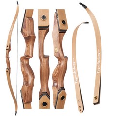 60″ Takedown Recurve Bow Kit 30-50lbs Wooden Riser for Archery Target Hunting