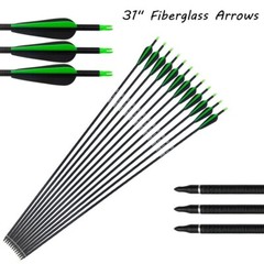 6/12pcs Fiberglass Arrows Hunting Archery Target Arrows Recurve Bow Longbow Hunt