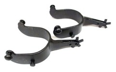Bull Riding Spurs 5 Degree Offset Black Steel New Eddy’s Tack