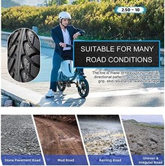 2.50-10 Dirt Bike Tire Street Tire Compatible with 14×2.50 14×2.5 60/100-10 ebik