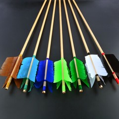 6/12PC 32″ Wooden Arrows 4″ Feathers Flu-Flu Traditional Longbow Archery Hunting