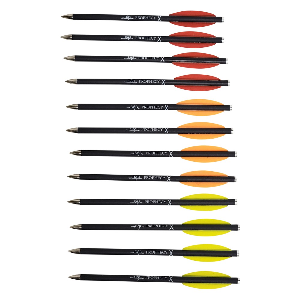 SAS Prophecy X Pistol Carbon Crossbow Bolts – 12/Pack
