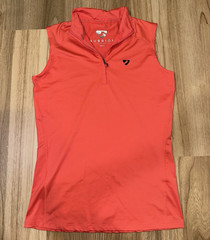 Aubrion Women’s Pink Sleeveless 1/4 Zip Collared Athletic Tank Top M