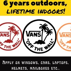 Vans «Off The Wall» Vinyl Decal Sticker – Surfboards, SexWax, Skateboarding, BMX