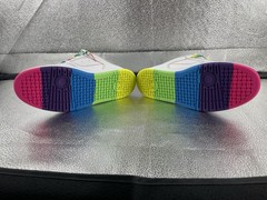 DC Unisex woman’s White Multicolor High Top Sneakers Rainbow Laces Size 10