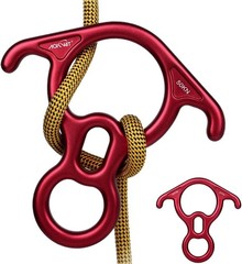 Climbing Figure 8 Descender 6.7 Inch Red Device for Safe Belaying and Rappelling