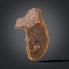 KSD Branded J Frame Round Butt Model Compatible Walnut Grip(Punisher Laser Logo)
