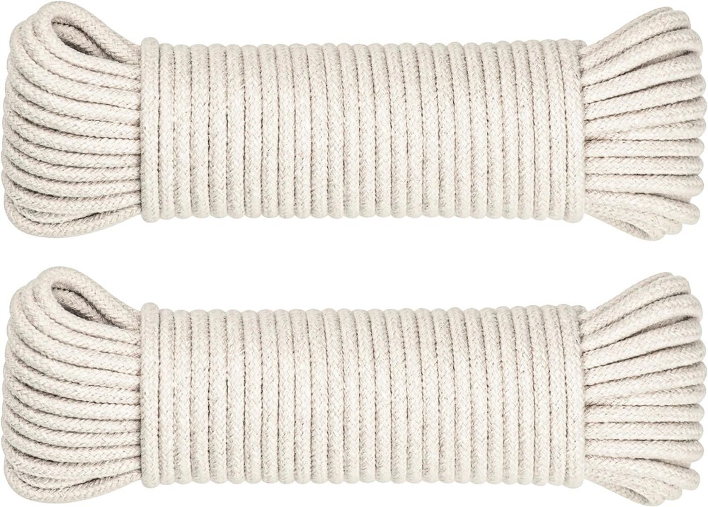 Natural Cotton Utility Rope 3/16″ 100ft Clothesline Camping Outdoor 2 Pack