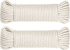 Natural Cotton Utility Rope 3/16″ 100ft Clothesline Camping Outdoor 2 Pack