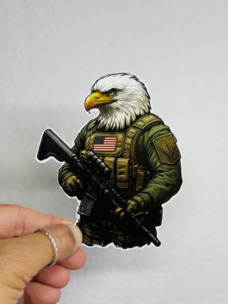 Tactical Military Bald Eagle USA Sticker AR-15 Decal Army Navy Special Ops