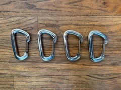 BLACK DIAMOND Neutrino Wiregate Carabiner Lot x4 Silver Trad Climbing Rack Set