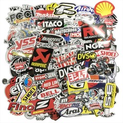 120Pcs JDM Brand Logo Themed Waterproof Stickers Pack Car Motorcycle Racing Moto