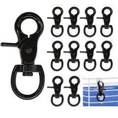 10PCS Trigger Snap Hooks 2.32» x 0.82» Zinc Alloy Black Swivel Snap Hooks H…