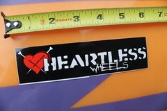 Heartless Wheels Skateboard Gothic Punk Rare Z30B Vintage Skateboarding STICKER