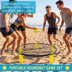 Roundnet Game Set with 2 Balls, Net & Carry Bag for Outdoor Play