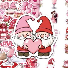 30Pcs Random Cute Love Theme Happy Valentine’s Day Waterproof Stickers Decals