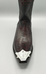 WESTERN COWBOY BOOT TIPS Pair – Silver Engraved Flat Tips w Heel Guards