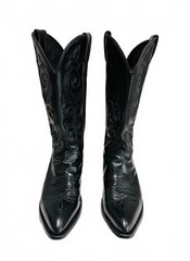 Vintage 90’s Justin 1434 Black Leather Cowboy Boots Made in USA Size 8.5D