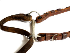 Vintage Leather Swiss Army Cavalry Horse Bridle w/Bit 1930s 1940s
