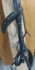 Dressage Bridle, Black, Extra Full Size W/flash