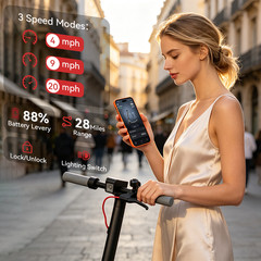 Folding Electric Scooter Adults Commuter E-scooter 550W 28Miles Range Fast Speed