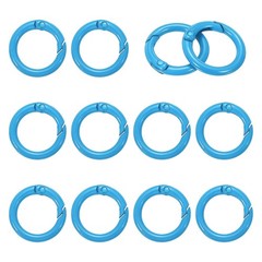 1″ Spring O Rings, Spring Snap Keyring for Handbag, 12 Pack Blue