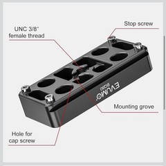 EVUMO DX55 Ball Head with Conversion Kit for BOG DeathGrip Shooting Tripod