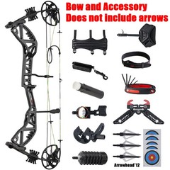 RH Compound Bow 30-70lbs 75% Let-off & Carbon Arrows Kit Adult Hunting Shooting