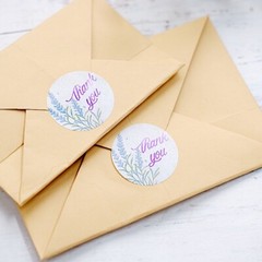 500 White 1.5 in Round Self Adhesive STICKERS Floral Thank You LABELS DIY Craft