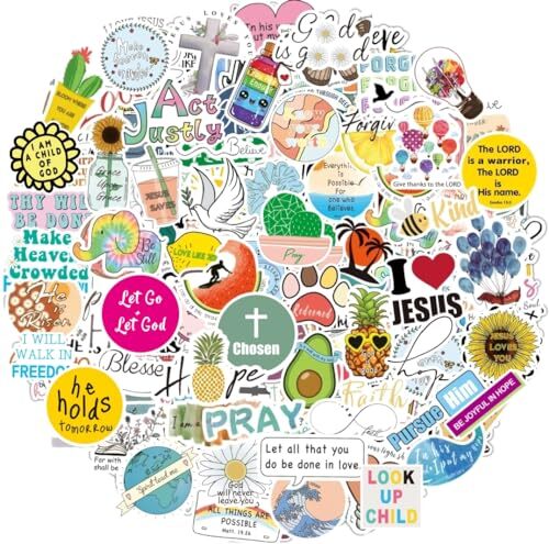 200 Pcs Inspirational Christian Bible Verse Stickers Jesus Faith Decals