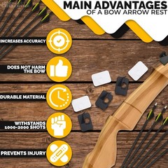 Efficient Recurve Bow Accessories – 6 Pcs Self-Adhesive Arrow Rests for Archers