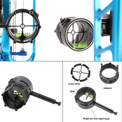 Archery Sight Compound Bow Single 1 Pin 4X 6X 8X Lens 0.019″ Adjustable Hunting