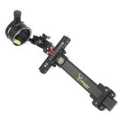 Compound Bow Sight 1Pin Carbon 0.019″ 4X 6X 8X Lens Micro Fiber Adjustable Hunt