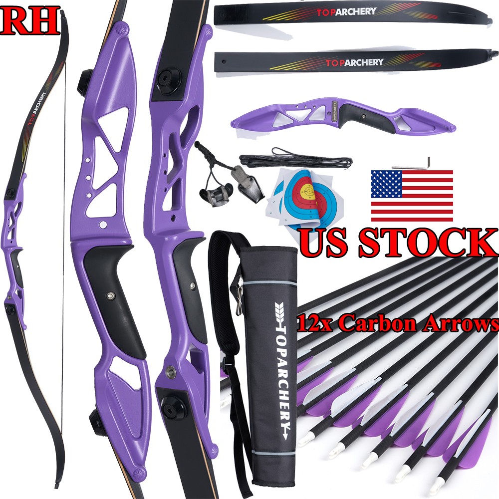 56″Archery Takedown Recurve Bow 18-50lbs Metal Riser for Hunting Shooting Target