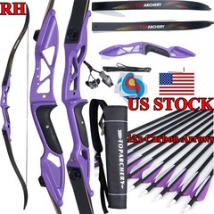 56″Archery Takedown Recurve Bow 18-50lbs Metal Riser for Hunting Shooting Target