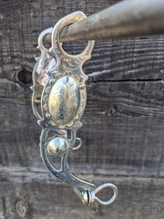 Western Silver Show Bit – Oval Concho – Copper Hood & Roller – 5 Inch Mouth