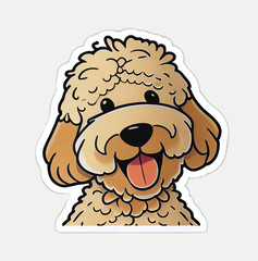 2” Happy Golden Doodle Sticker, dog, puppy, gift, birthday, doodle lover, happy