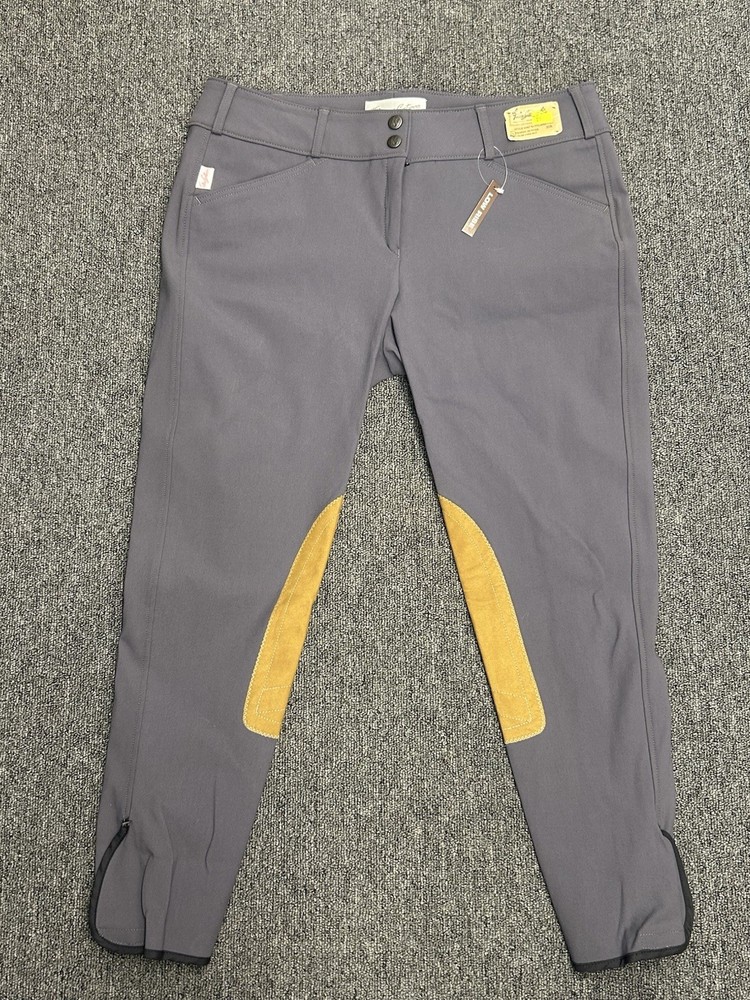 Tailored Sportsman Trophy Hunter English Riding Pants 32R Battleship/Tan Low Ris