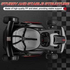 Black Kids Go Kart 24V 400W Motor Gravity Steering 3-5MPH BT Spray Outdoor Toy