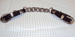 SIMCO Western Leather Chain Curb Chin Strap – SILVER BUCKLES – 3-Holes – GREAT