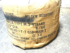 US Army Vietnam War Era 3-Strand Manila Rope (1/2″ x 1200ft) dated 1966