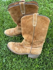 Vtg 1978 Wolverine Durashock Cowboy Boots Wheat Suede Vibram Soles Men’s 9 2E