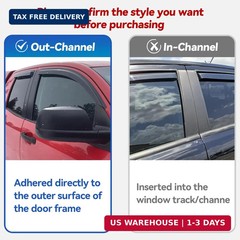 Window Visors Rain Guards for Ford EcoSport 2018 2019 2020 2021 2022, Out-Channe