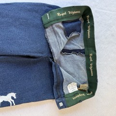 Equestrian Riding Pants Knee Patch Breeches Women 14 Embroidered Horse Navy NEW