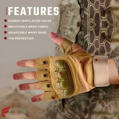 Fingerless Gloves – Men & Women, Breathable & Impact-Resistant Half-Finger Gl…