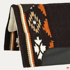 HILASON 32×32 In Western Horse Saddle Wool Blanket Pad Fur Padding Brown